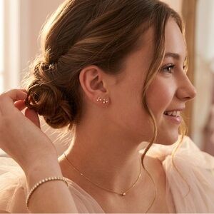 Doting Dews Harriet Earrings 925 Sterling Silver Gold-Plated NWT